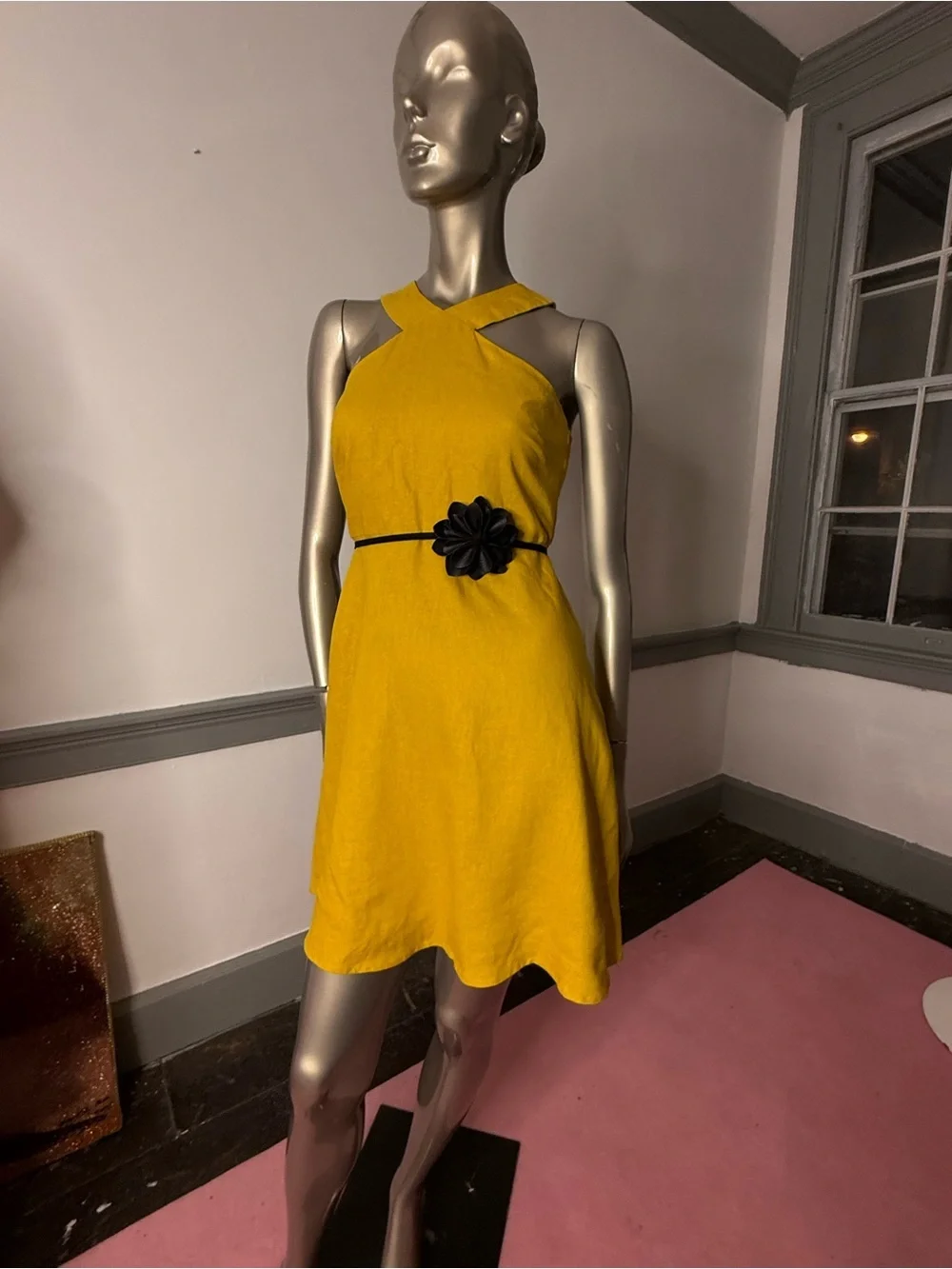 Women's Ann Taylor Factory Yellow Halter Mini Dress Size 2